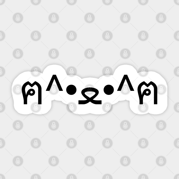 Cat With Paws Emoticon ฅ^•ﻌ•^ฅ Japanese Kaomoji Asian Sticker